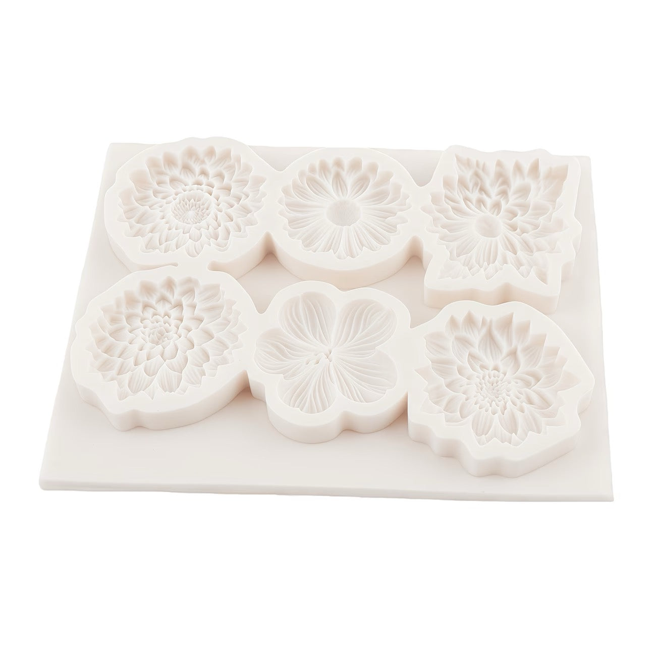 SILICONE MOLD 6 FLOWERS  ABOUT 1.5 INCHES EACH.  1 PC