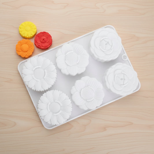 SILICONE MOLD 6 FLOWERS 1 PC