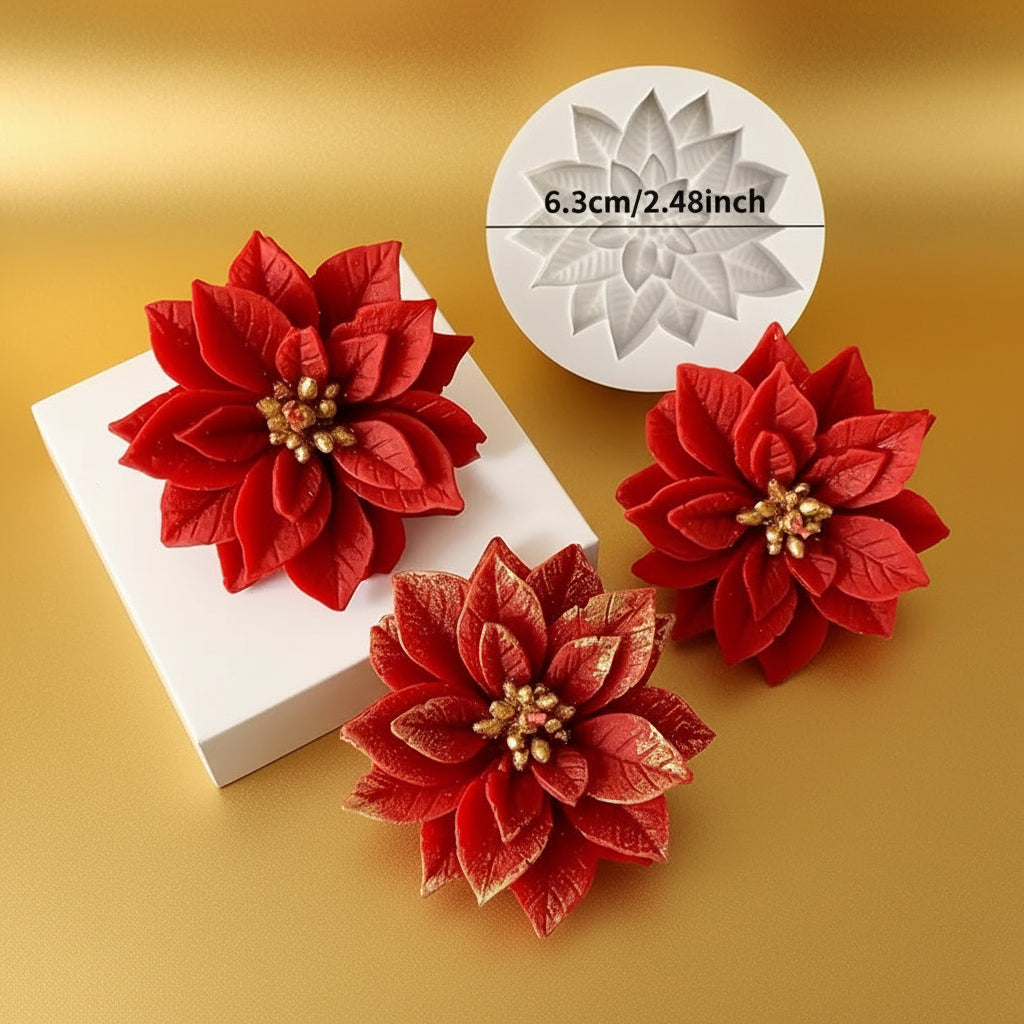 SILICONE MOLD POINSETTIA (PASCUA) 1 FLOWER OLD