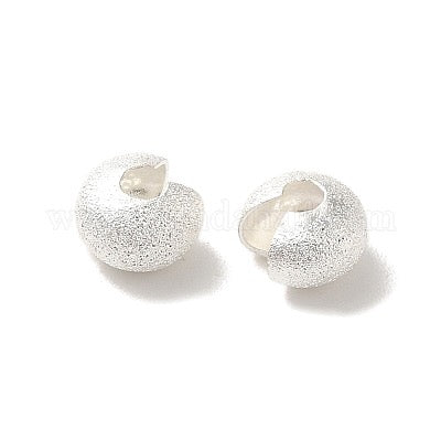 CRIMP COVER 6X4MM SILVER PLATED 10 PC