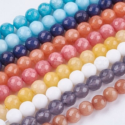JADE 4MM ROUND MIXED COLORS ABOUT 100 PCS PER 1 STRAND