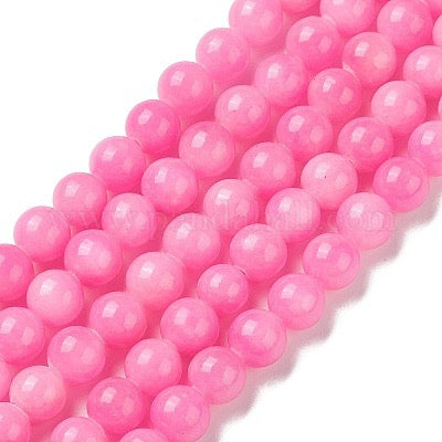 MASHAN JADE 10MM ROUND PINK ABOUT 41 BEADSPER 1 STRAND