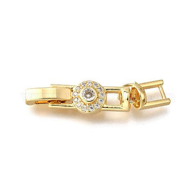 CLASP FOLD OVER WITH CUBIC ZIRCONIA GOLD PLATE 18KT 32X7X5MM 1 PC