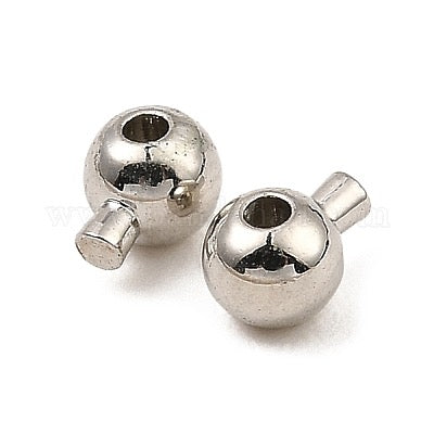 CRIMP BEAD BALL STOPPER PLATINUM 5X3MM 10PC