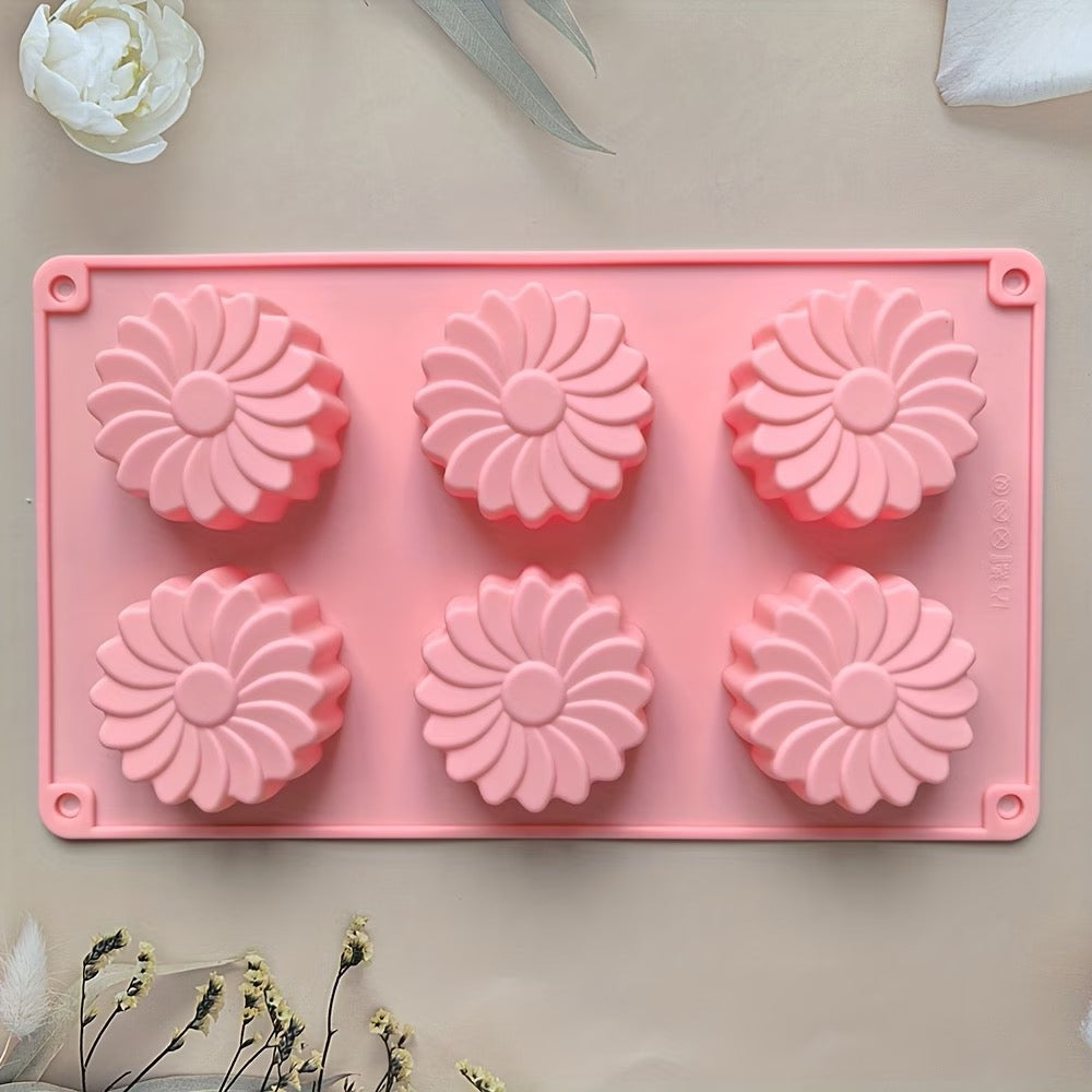 SILICONE MOLD SUNFLOWERS (6 MOLDS)1 PC