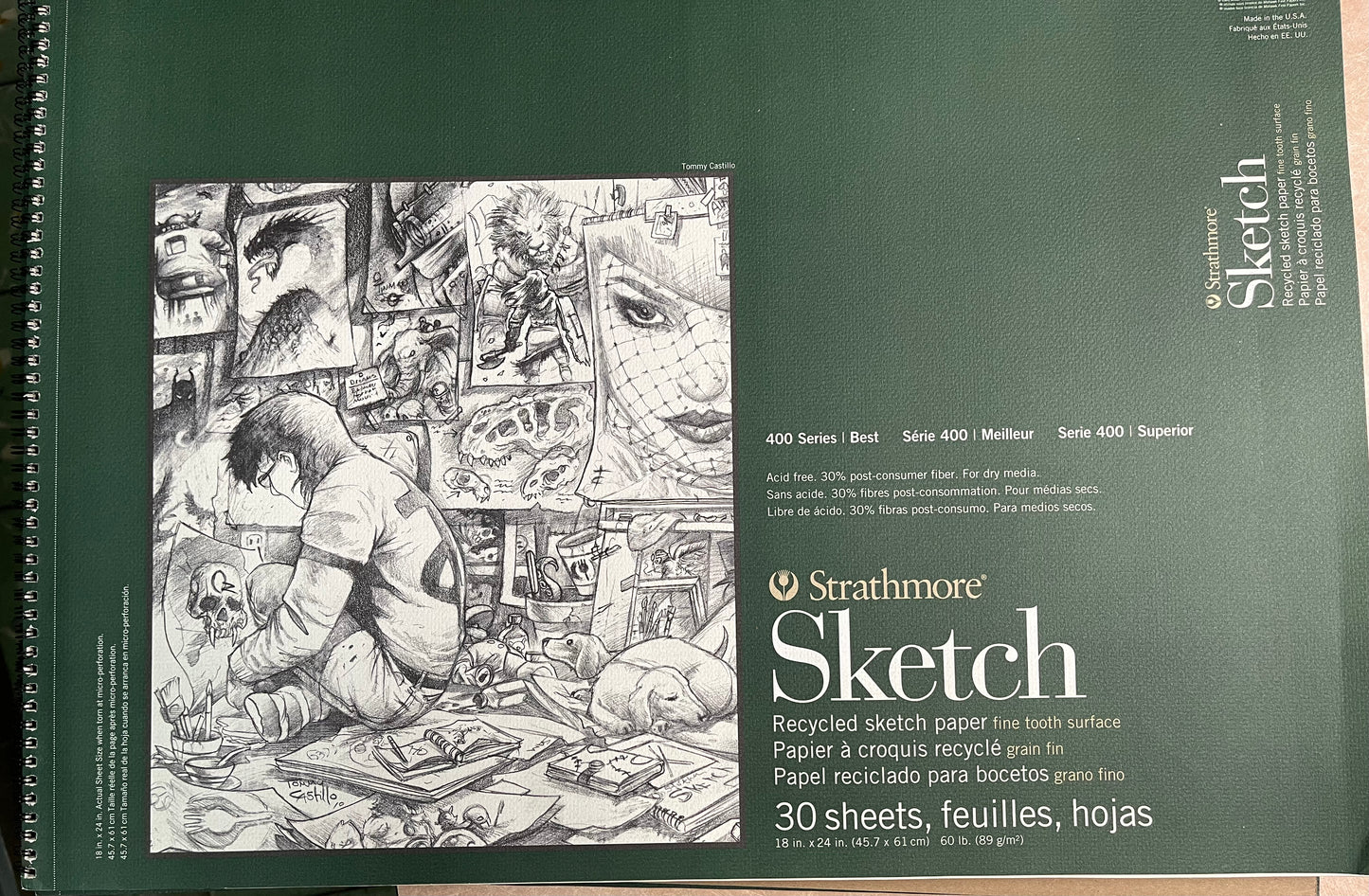 SKETCH PAD 18X24 INCHES 60 LB 30 SHEETS  STRATHMORE 400 SERIES