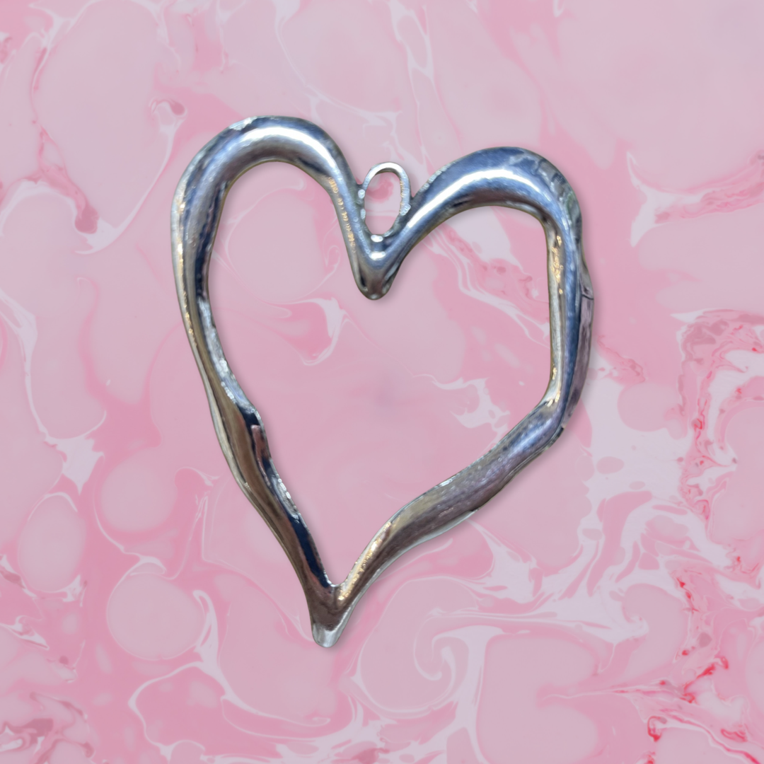 PENDANT HEART 90MM ANTIQUE SILVER 1 PC