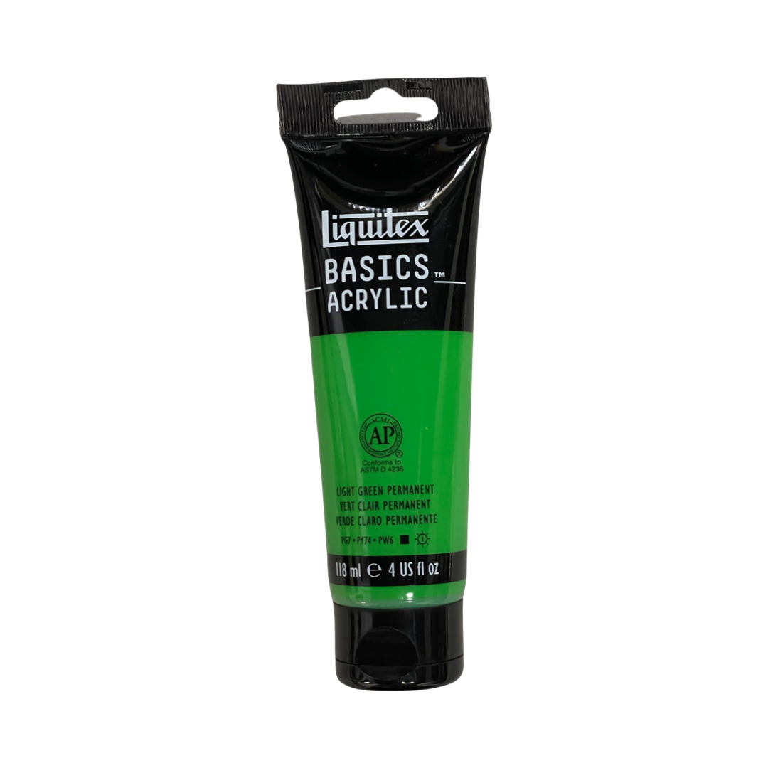 LIQUITEX BASICS ACRYLIC LIGHT GREEN PERMANENT 4 OZ