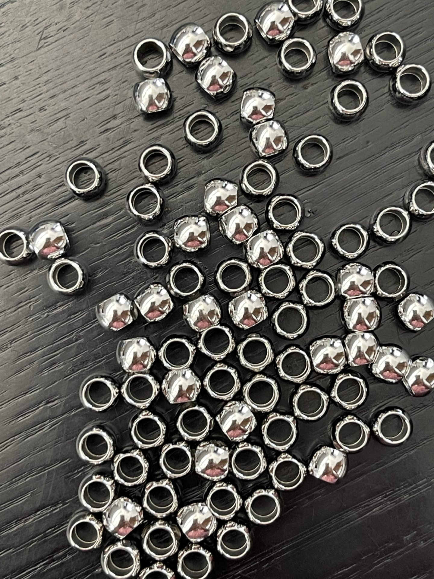 BEAD STAINLESS STEEL 6X5MM ROUND 25 PC PACK