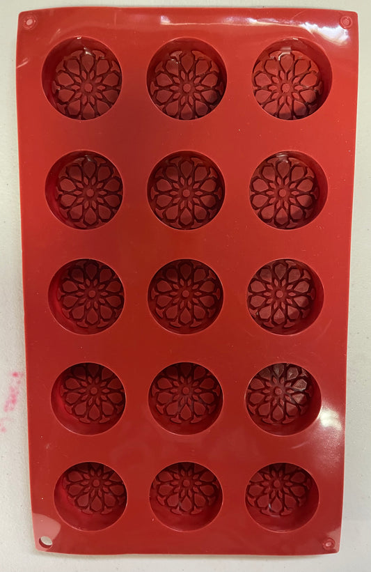 MOLDE PARA JABONES FLORES 1.5 PULGADAS 15 HUECOS