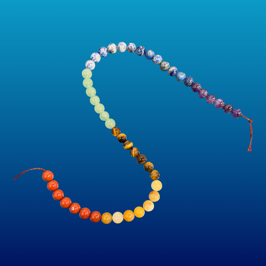 MIX AVENTURINE, LAPIS, TIGER EYE,  AMETHYST, JASPER ROUND 8MM 1 STRAND