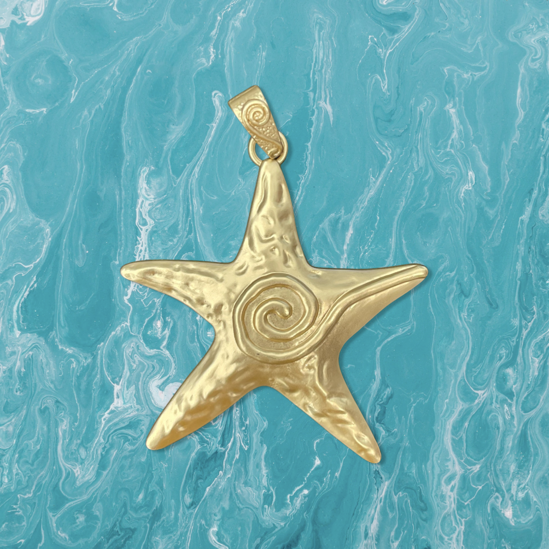 PENDANT STARFISH 76MM GP 18 KT 1 PC