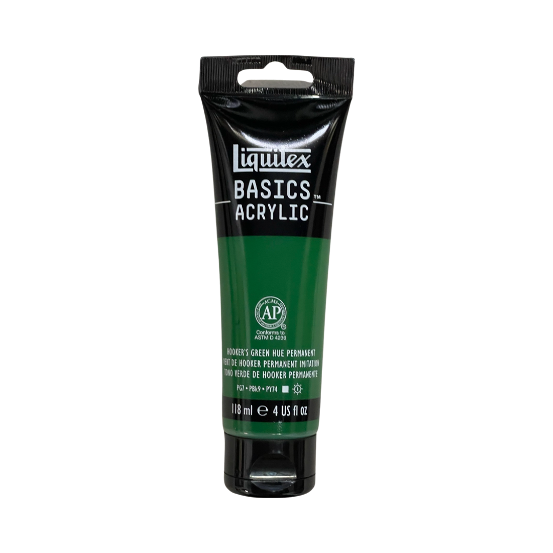 LIQUITEX BASICS ACRYLIC HOOKERS GREEN 4 OZ