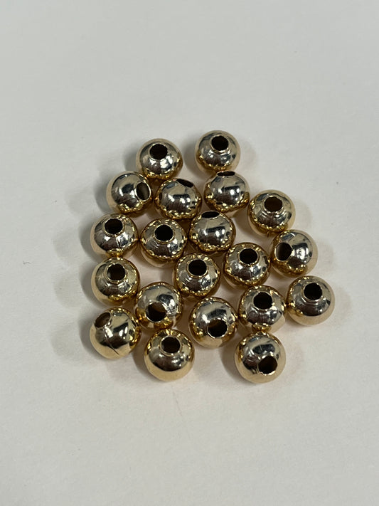 BEAD SST GOLD ROUND 6X5MM HOLE 2.2MM  20 PCS