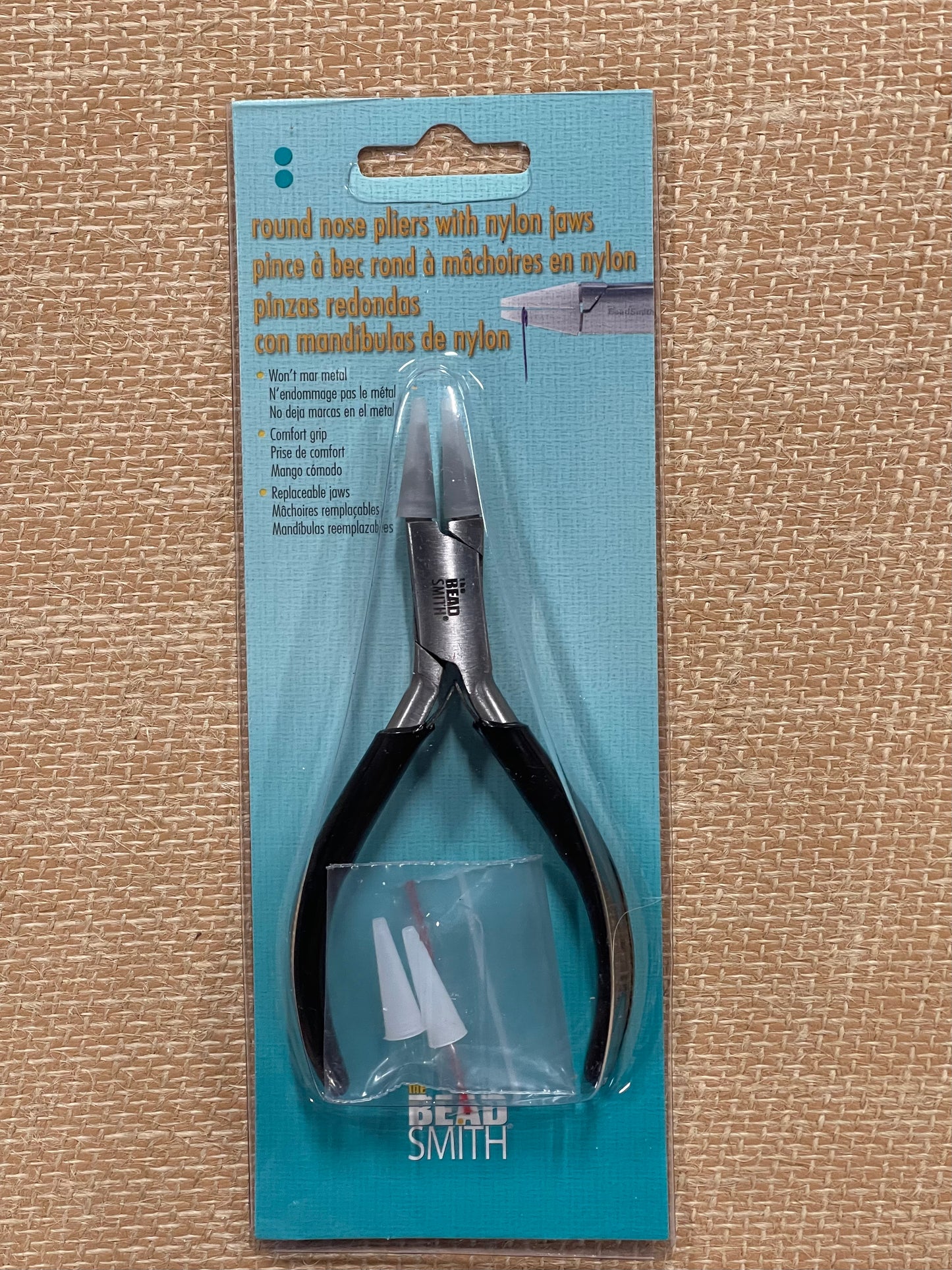 ROUND NOSE PLIER WITH NYLON JAWS