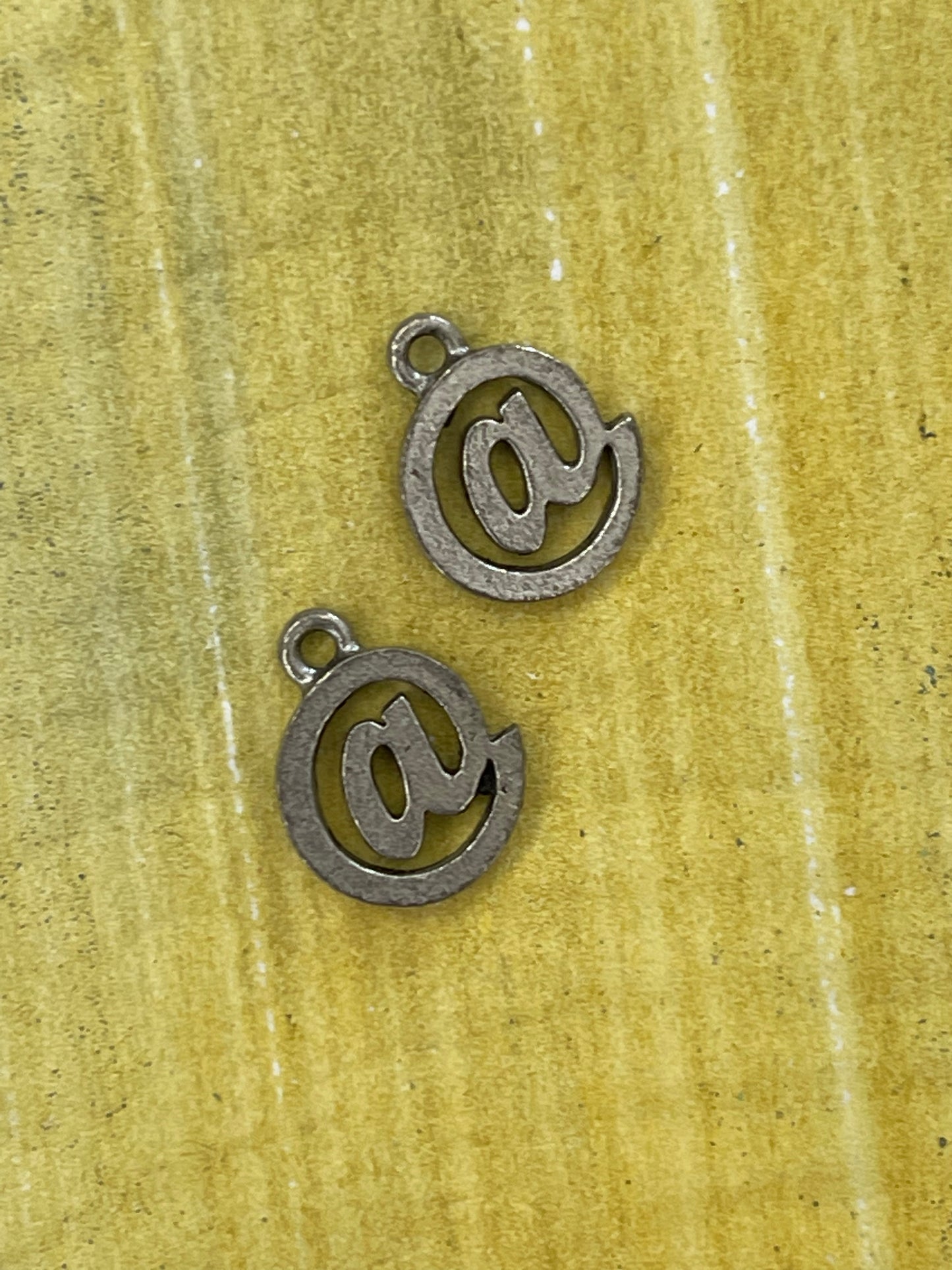 CHARM SYMBOL @ 8MM  GOLD OR SILVER PLATE 2 PC