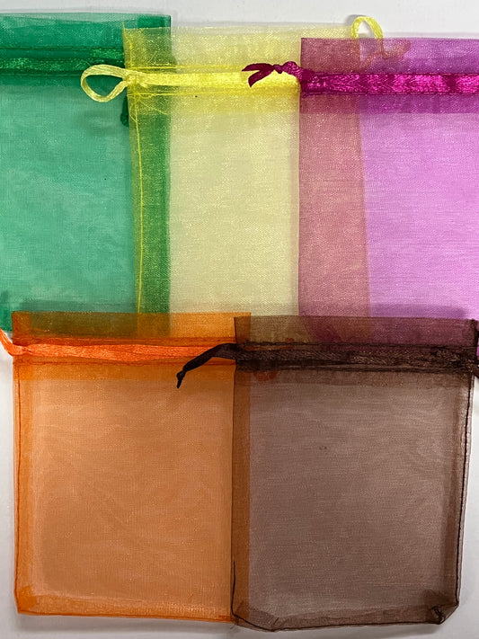 BAG ORGANZA DRAWSTRING MIXED COLORS  10 PCS PACKAGE