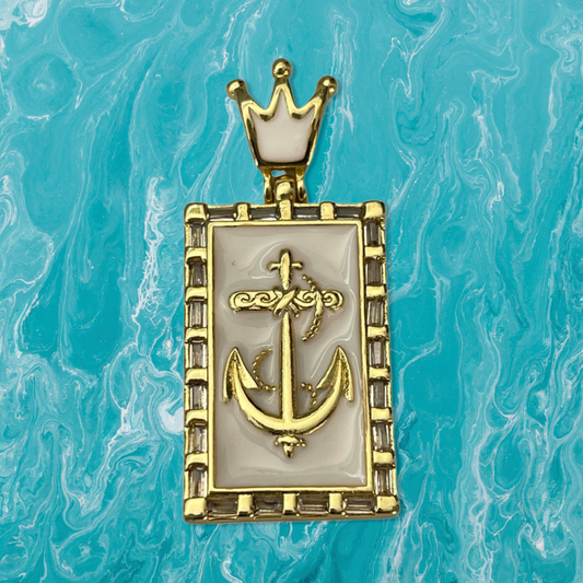 PENDANT ANCHOR RECTANGULAR  CROWN 18x30 MM GP 18KT  1 PC