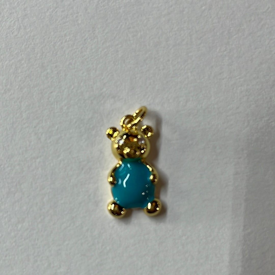 CHARM BEAR ENAMEL GP 18KT 25MM  MIX COLORS