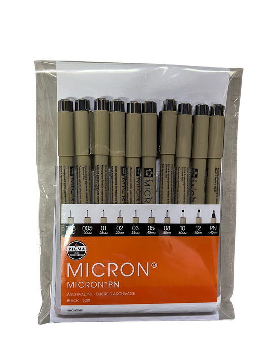 MICRON PEN SET  BLACK 10 PC