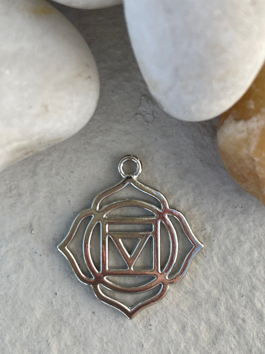 PENDANT CHAKRA ROOT (Muladhara) 22MM  ANTIQUE SILVER 1 PC