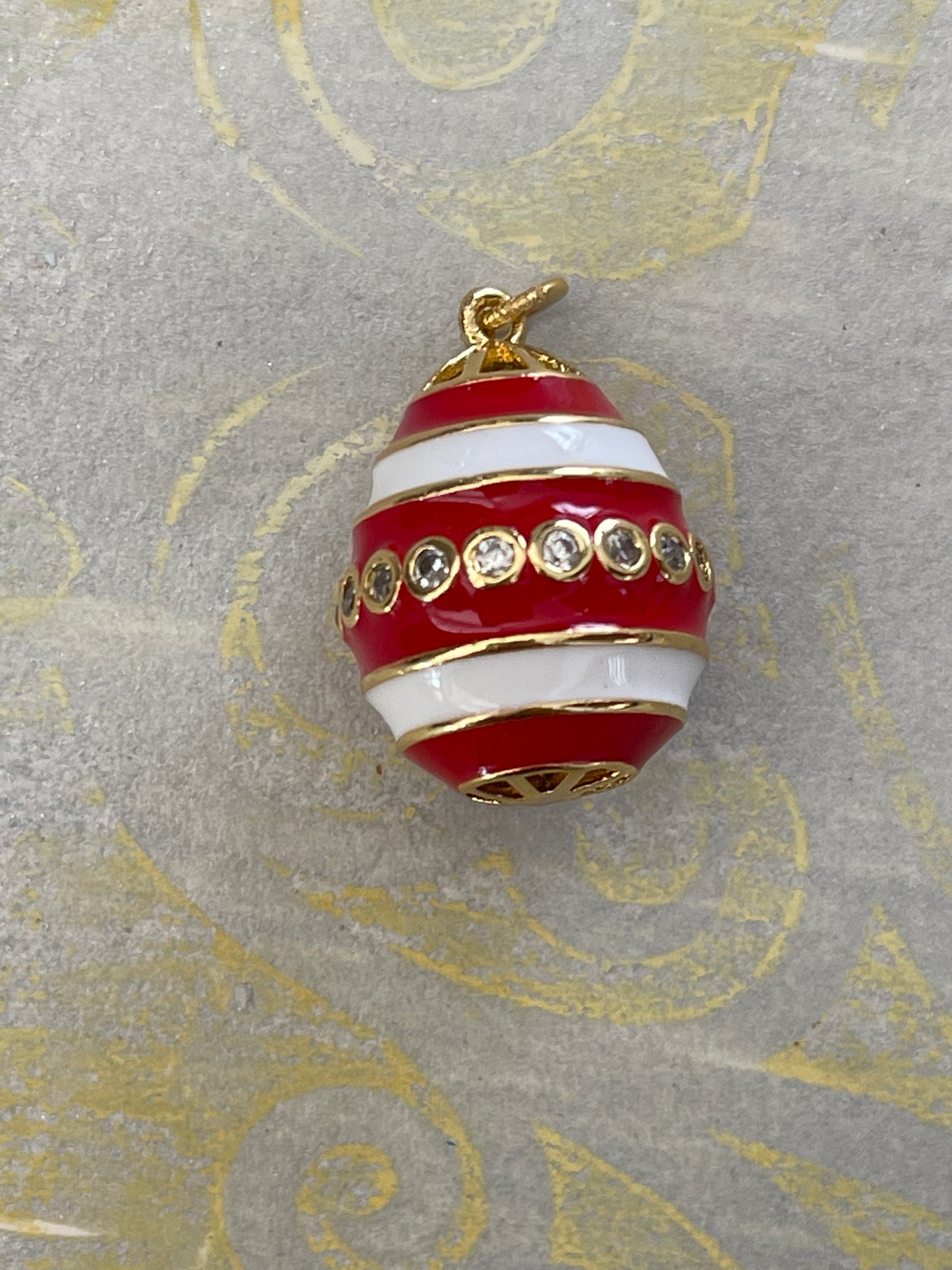 PENDANT DROP GP18KT ENAMEL AND ZIRCONIA STRIPES 1 PC