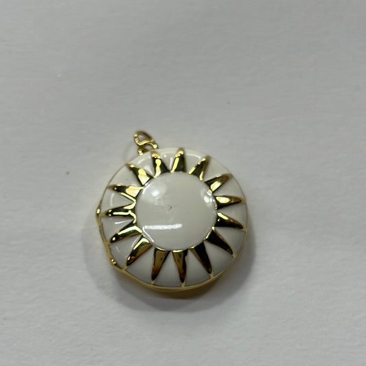 CHARM SUN GP 18KT ENAMEL 25MM  1 PC