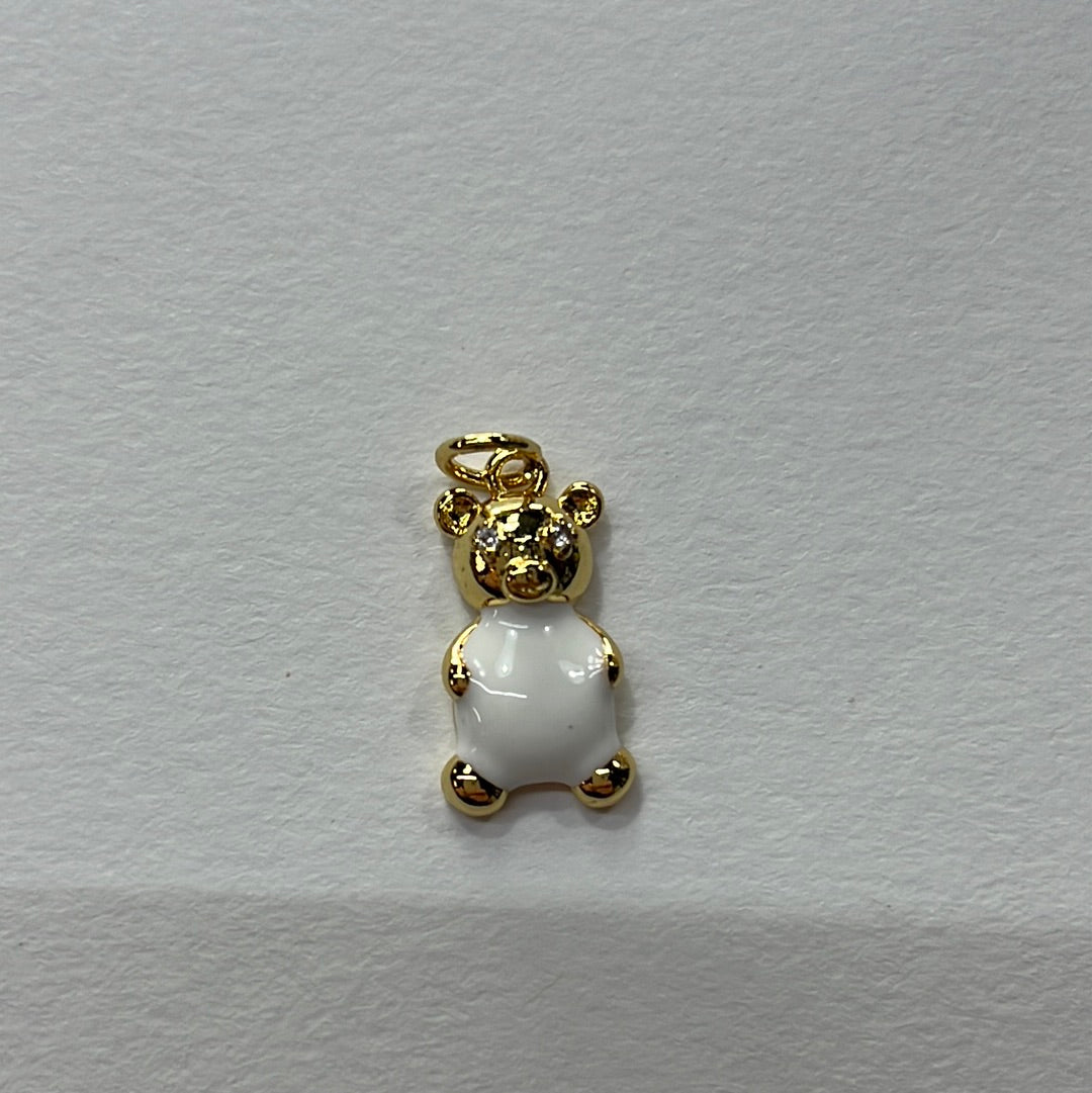 CHARM BEAR ENAMEL GP 18KT 25MM  MIX COLORS