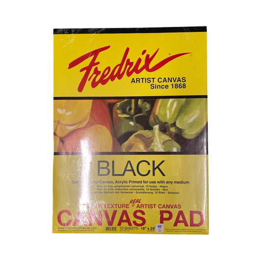 CANVAS FABRIC PAD BLACK 18X24  10 SHEETS FREDRIX