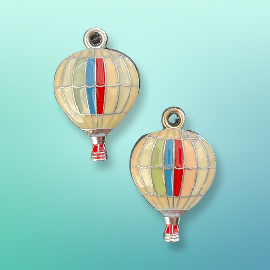 PENDANT BALLOON ENAMEL MOSAIC RED BLUE 2 PC