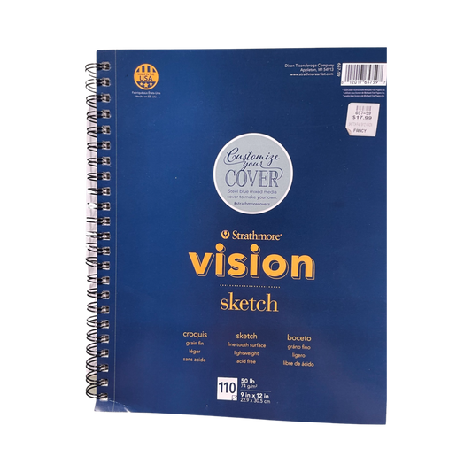 SKETCH PAPER PAD   9X12 50 LB 110 PAGES VISION STRATHMORE