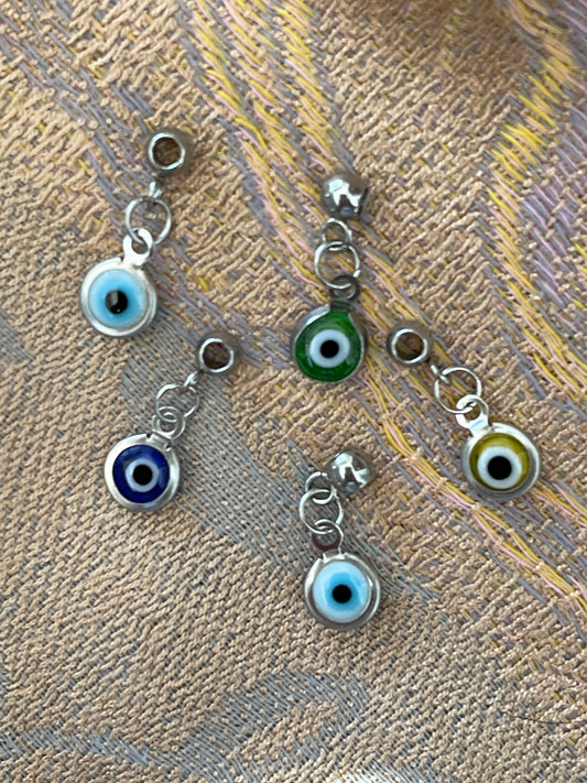 PENDANT HANGER  TURK EYE STAINLESS STEEL ENAME COLOR MIX 5 PC