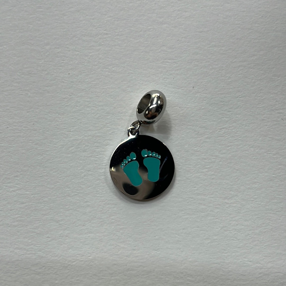 PENDANT SST 25MM BABY  BOY BLUE  1 PC