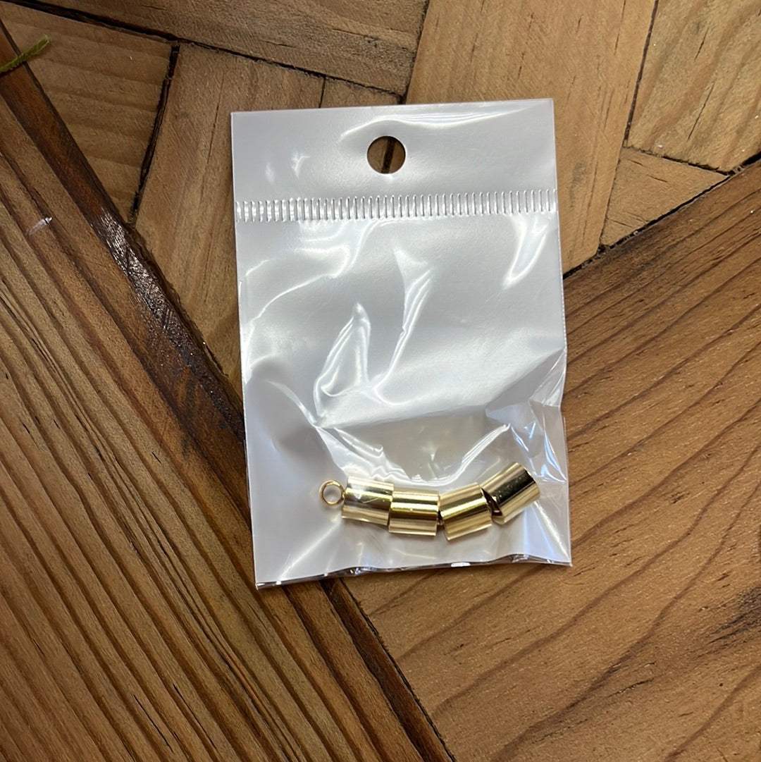 CORD END SST GP 24KT 10.5MM HOLE 2MM