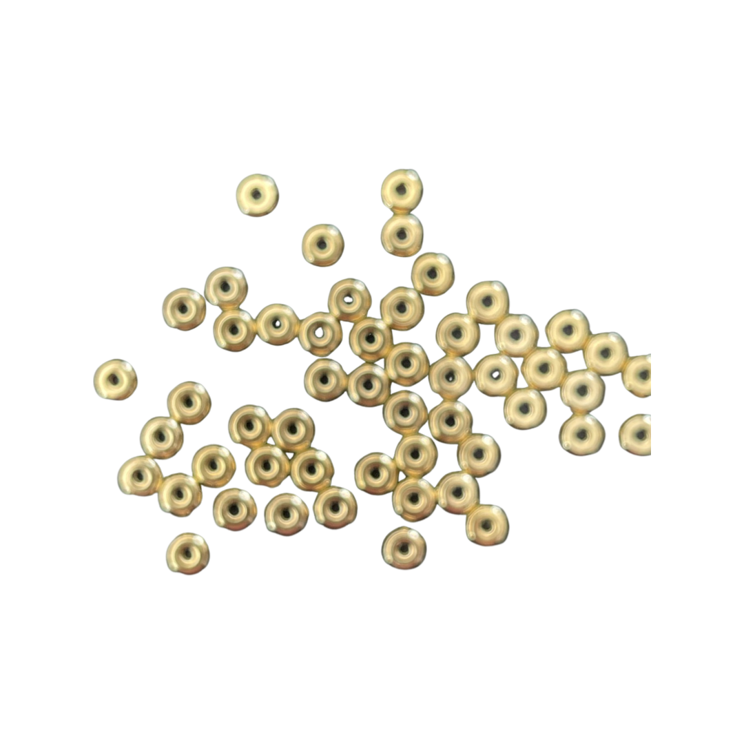 BEAD RONDELLE 5X2MM STAINLESS STEEL GOLD 25 PC