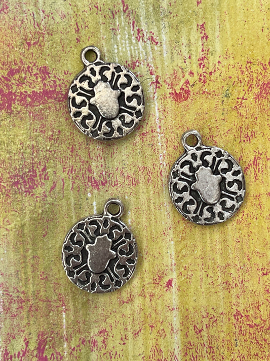 CHARM HAMSA ANTIQUE SILVER 3 PC