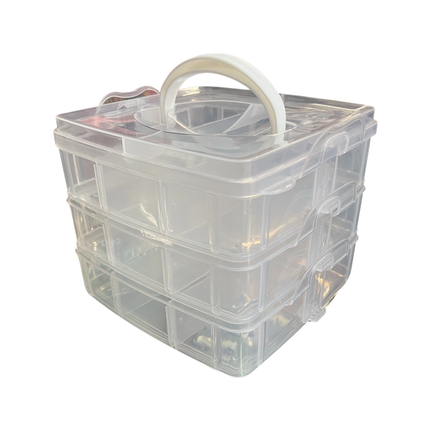 STORAGE BOX PLASTIC CLEAR 3 LEVELS 155X160X130 MM