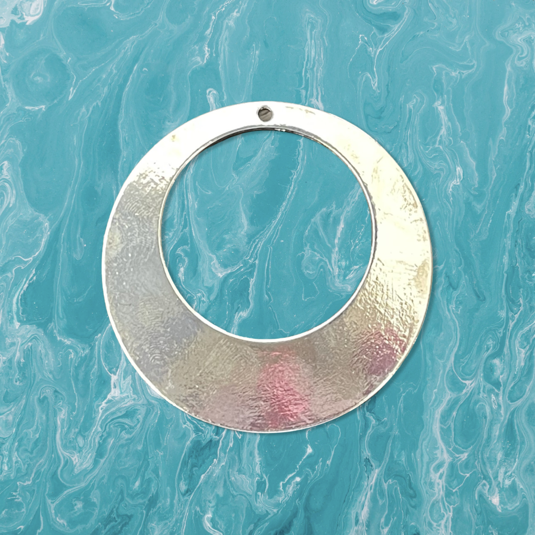 PENDANT GO GO CIRCLE SILVER PLATE 50 MM 1 PC