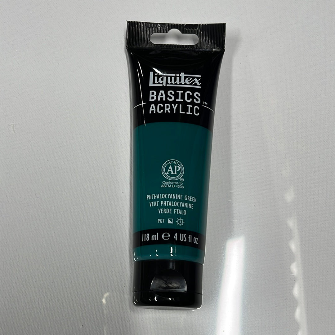 LIQUITEX BASICS ACRYLIC PHTHALO GREEN 4 OZ