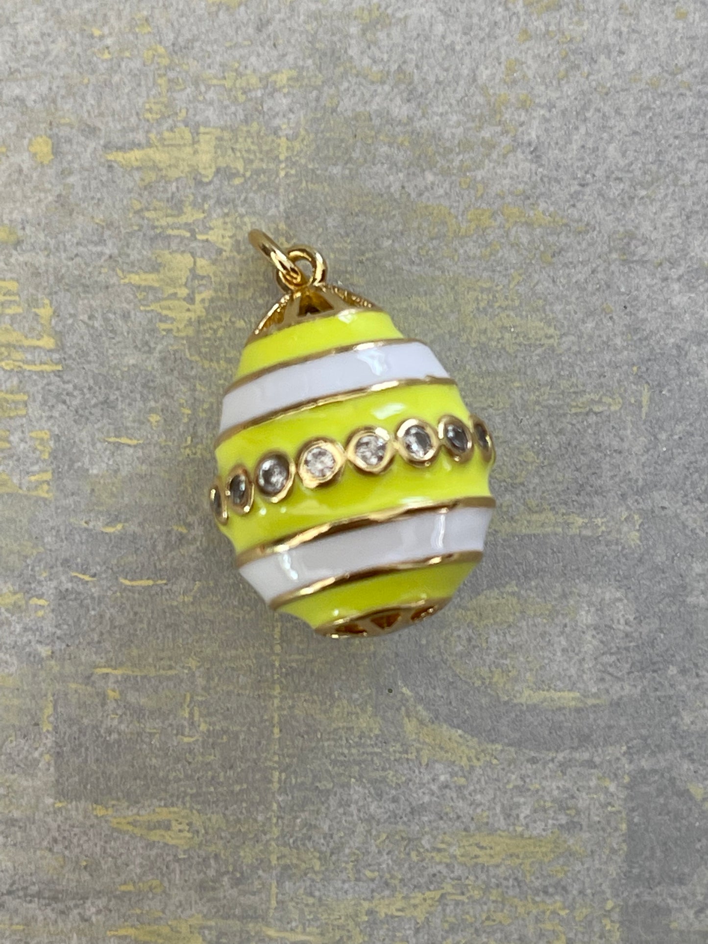 PENDANT DROP GP18KT ENAMEL AND ZIRCONIA STRIPES 1 PC