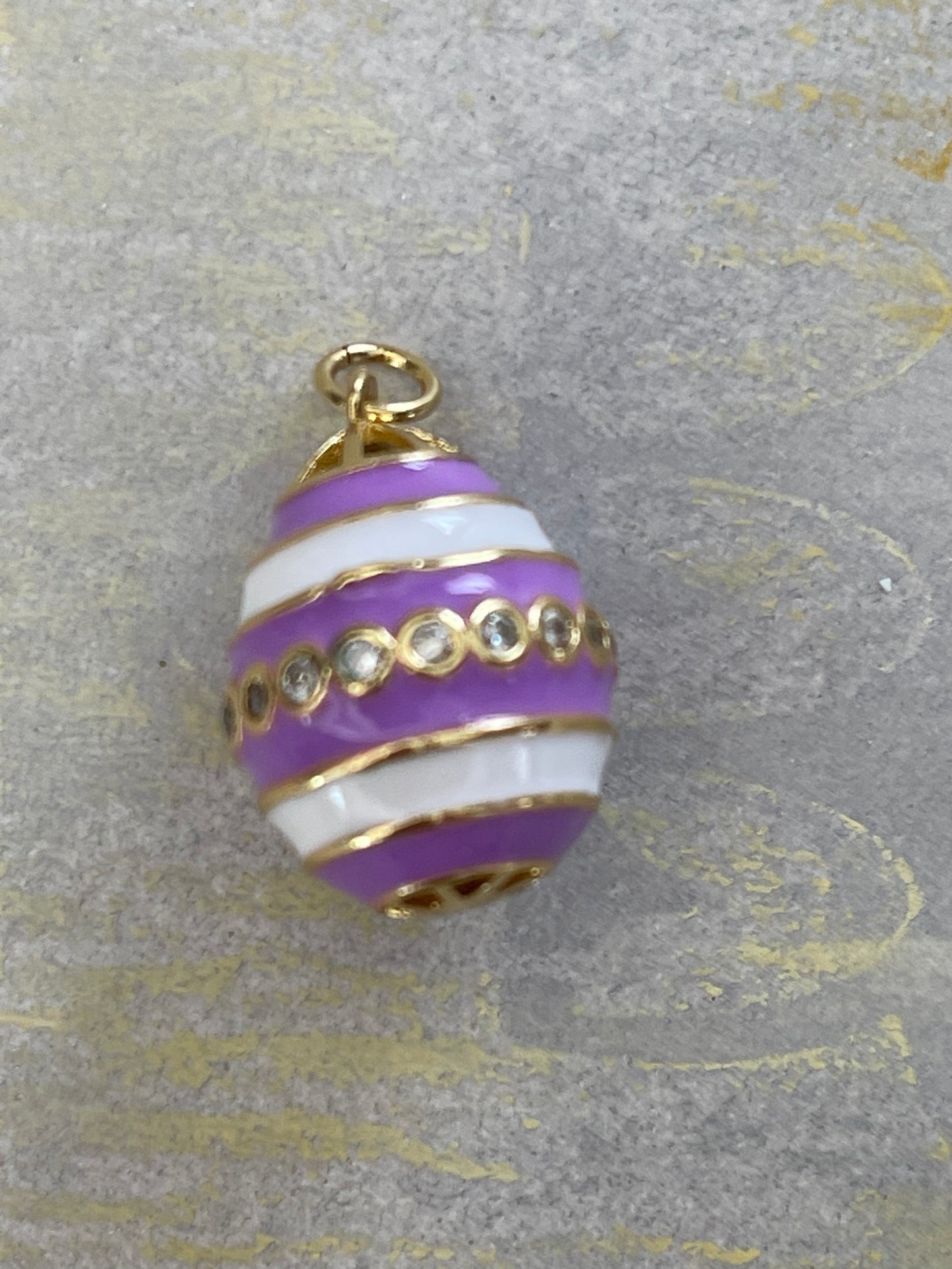 PENDANT DROP GP18KT ENAMEL AND ZIRCONIA STRIPES 1 PC