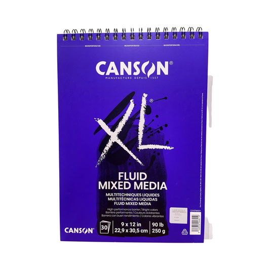 FLUID MIXED MEDIA PAPER PAD 9X12 90 LB 30 SHEETS CANSON XL