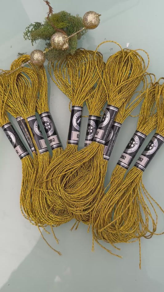 METALLIC THREAD GOLD 2 SKEINS