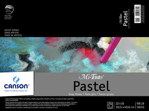 PASTEL PAPER PAD 12X16 98LB 24 SHEETS CANSON MI TEINTES GRAY TONES