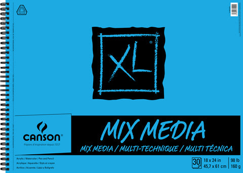 MIX MEDIA PAPER PAD 18X24 98 LB 30 SHEETS  CANSON XL