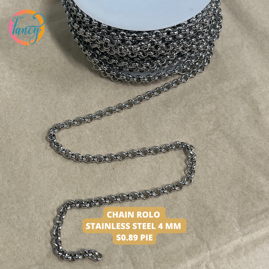 CHAIN ROLO STAINLESS STEEL 4 MM POR PIE