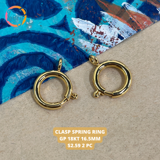 CLASP SPRING RING GP 18KT 16.5MM 2 PC