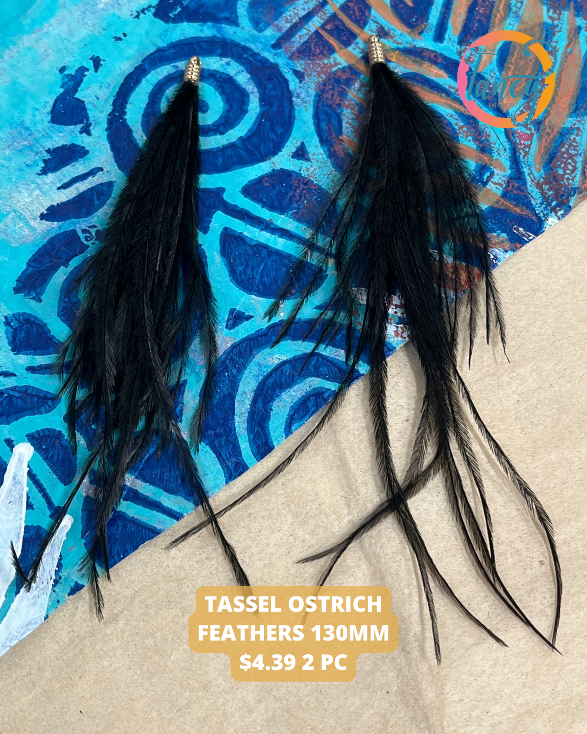 TASSEL OSTRICH FEATHERS 130MM 2 PC