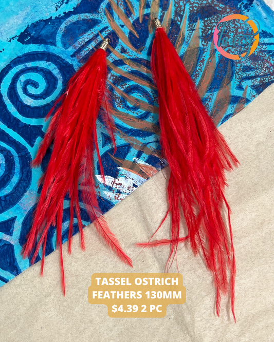 TASSEL OSTRICH FEATHERS 130MM 2 PC