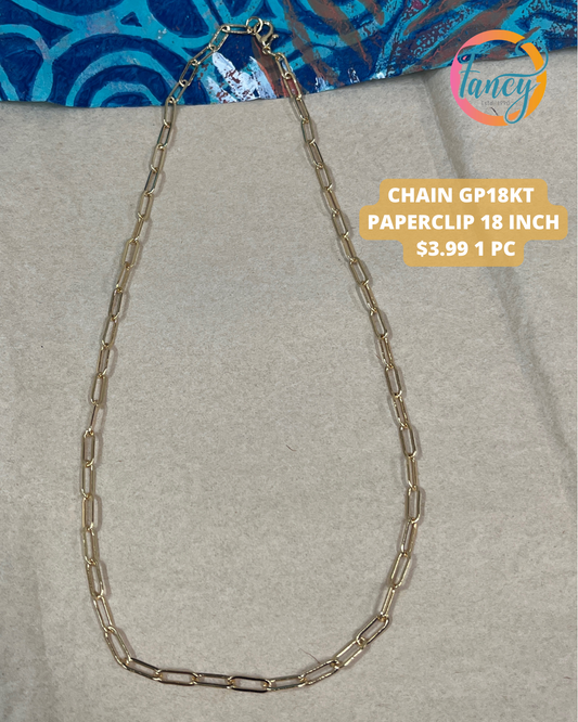 CHAIN GP18KT PAPERCLIP 18 INCH